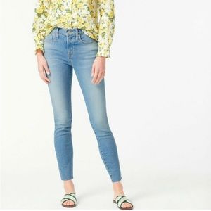 J. Crew 9” High-rise skinny light wash jeans